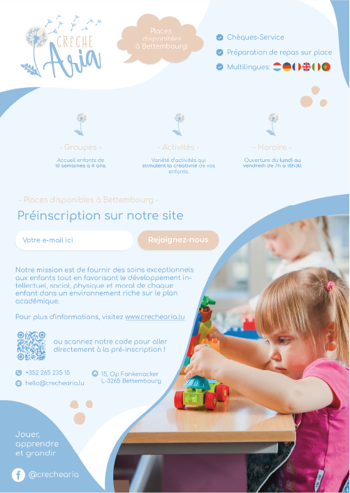 CrÃ¨che Aria - Flyer